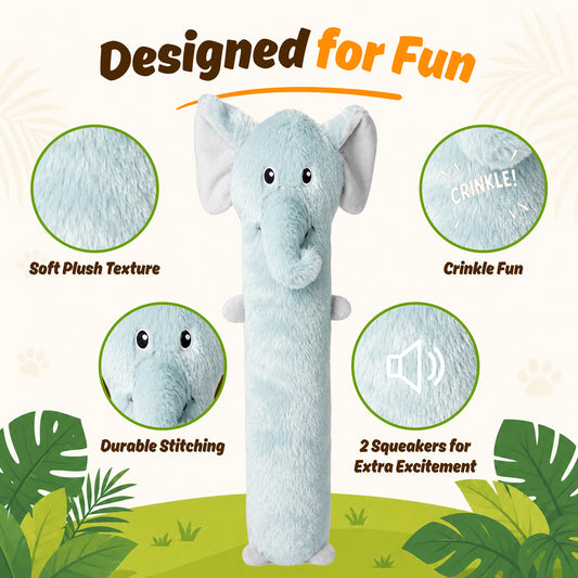 Bow Wow Long Body Elephant Plush Toy