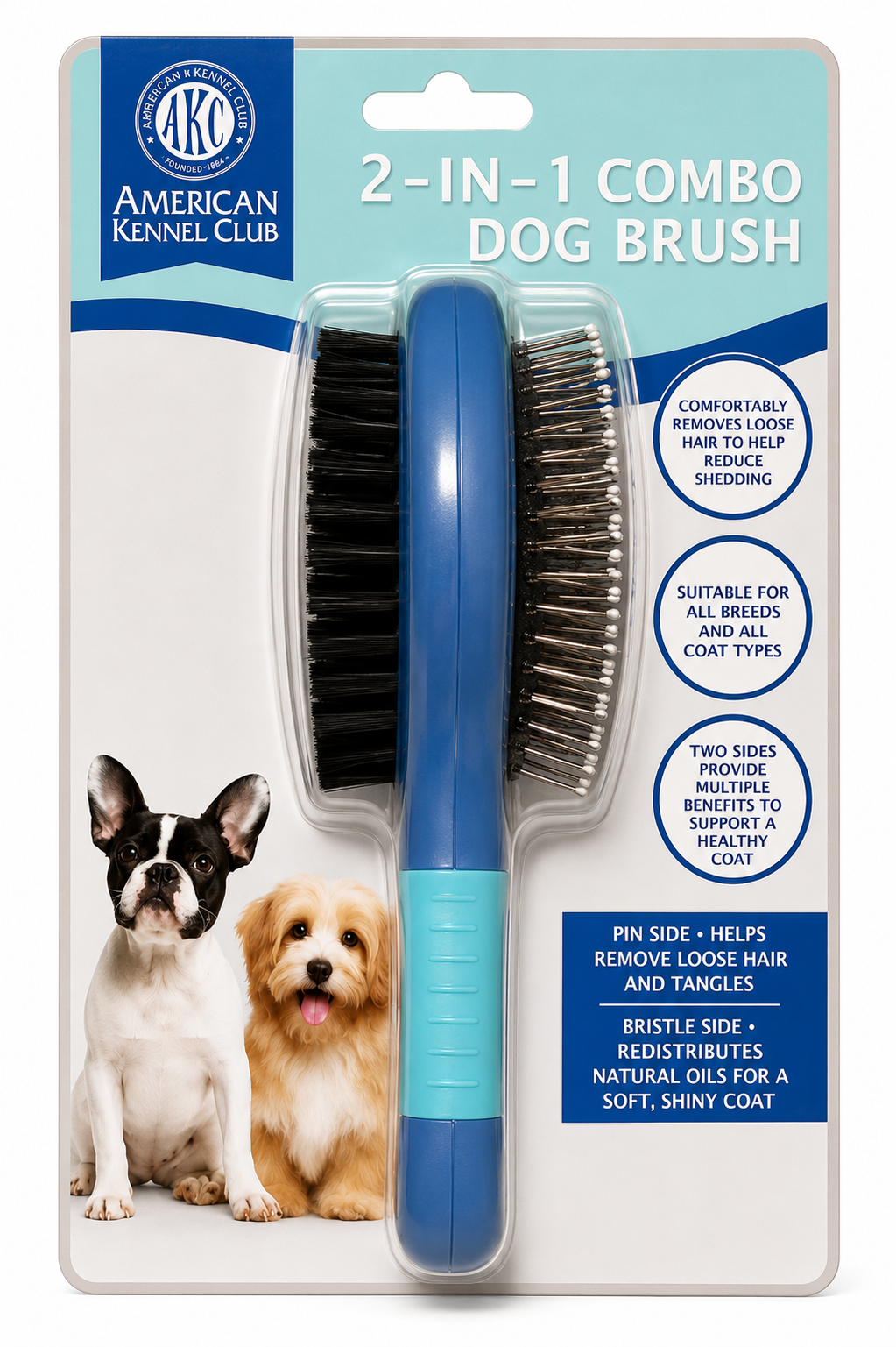 Akc Combo Brush For Dogs