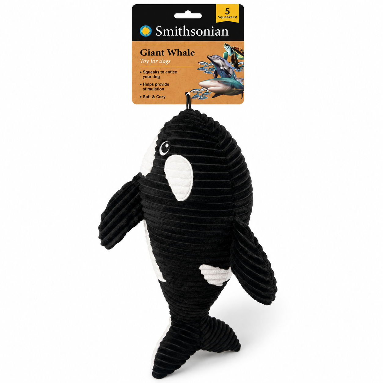 Smithsonian Xl Corduroy Whale Plush Toy