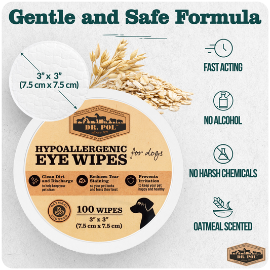 Dr Pol 3"*3" Pet Eye Wipes Oatmeal Scent 100 Count