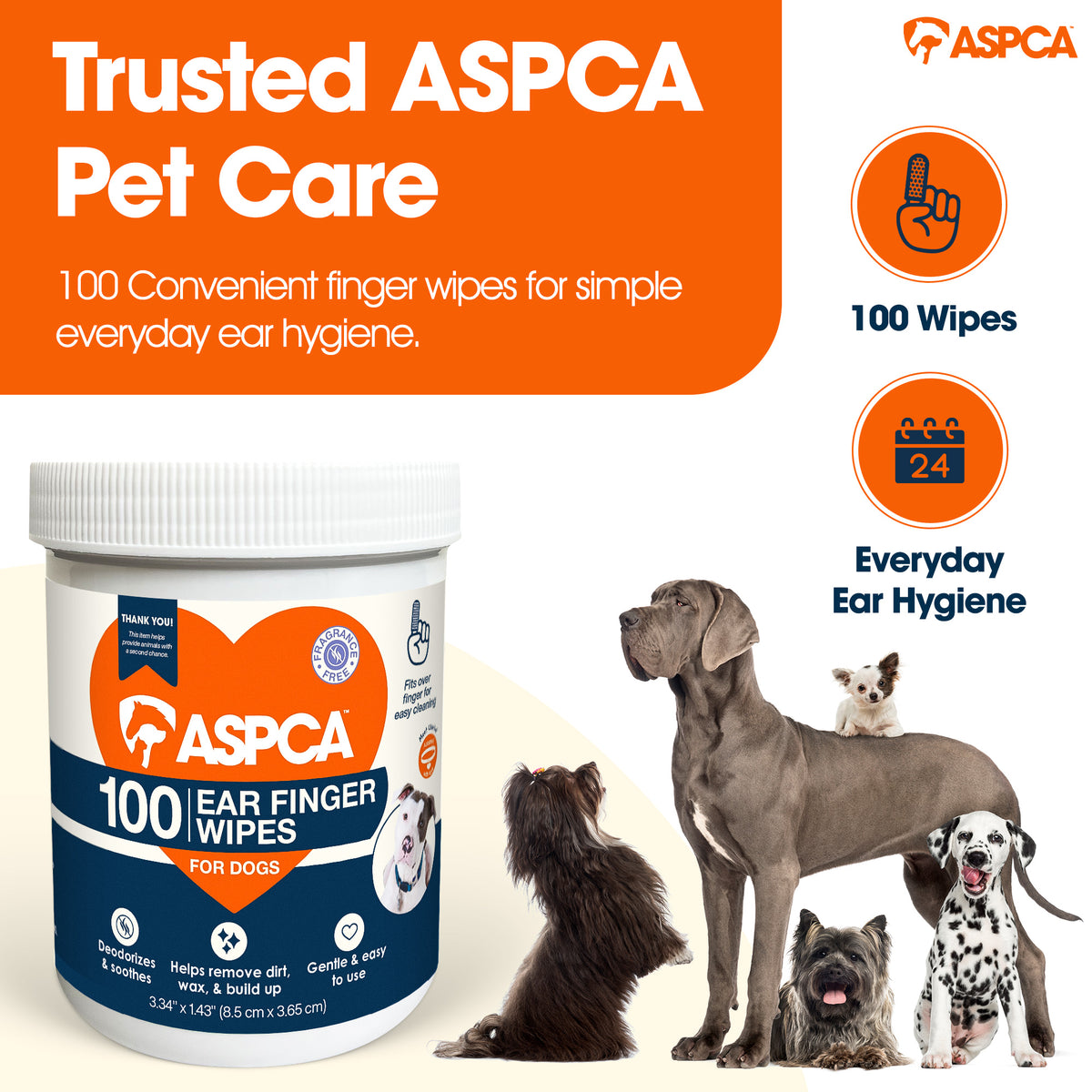 Aspca 100 Count Ear Wipes - Unscented