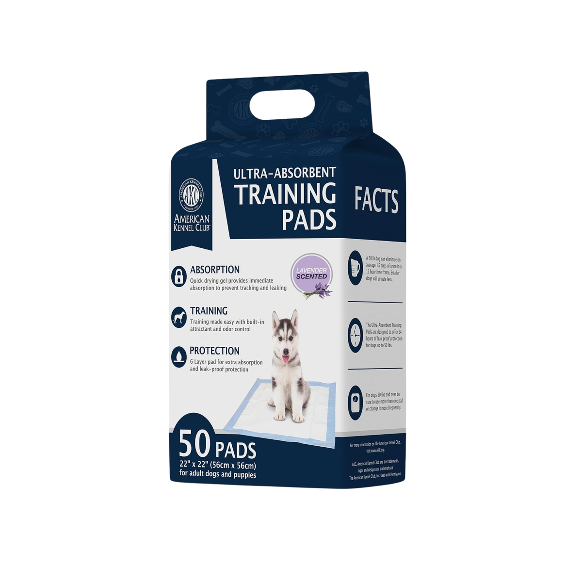 Akc 50Pk Lavender Scent Puppy Pad