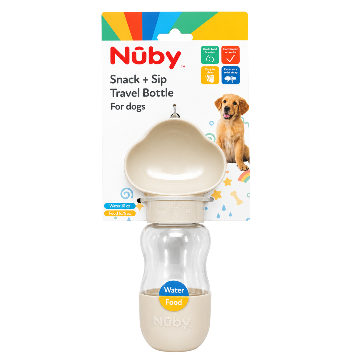 Nuby Travel Pet Food And Water Dispenser Tan