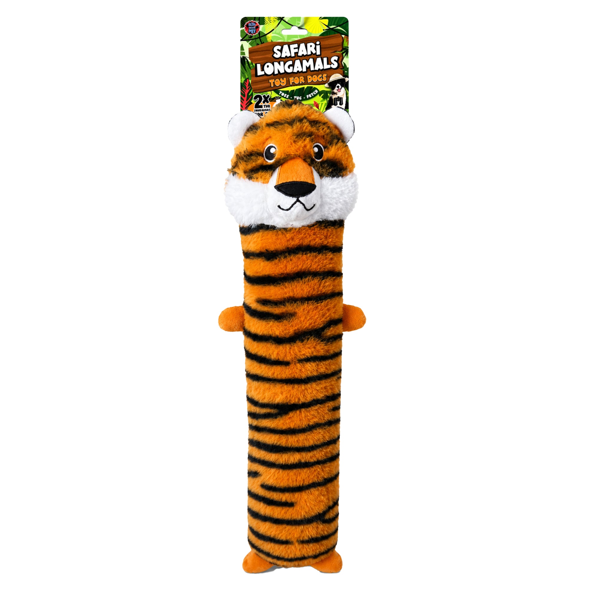 Bow Wow Long Body Tiger Plush Toy