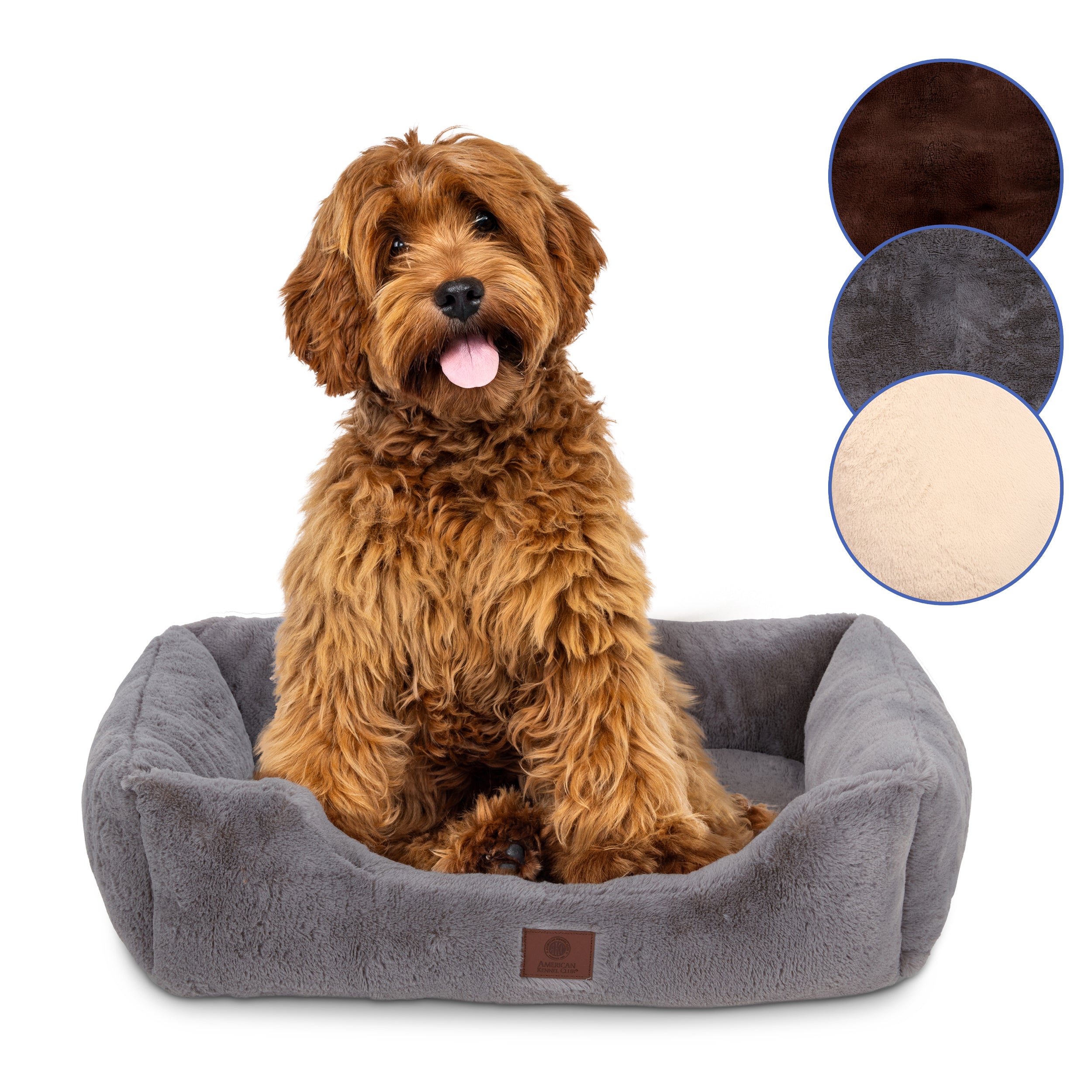Akc Plush 30" Cuddle Pet Bed Rolled Package Gray