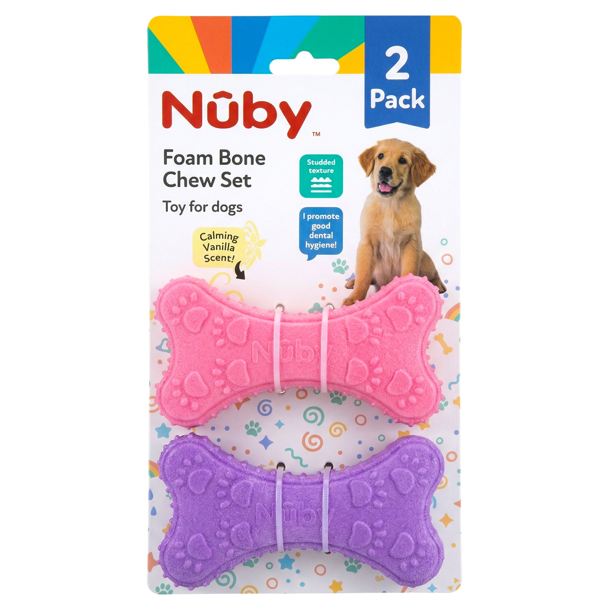 Nuby 2 Pk Tpr Small Bone Puppy Toy