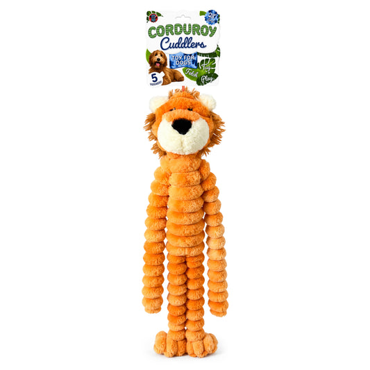 Bow Wow Xl Corduroy Lion With Squeaker Stuffed Dog Toy