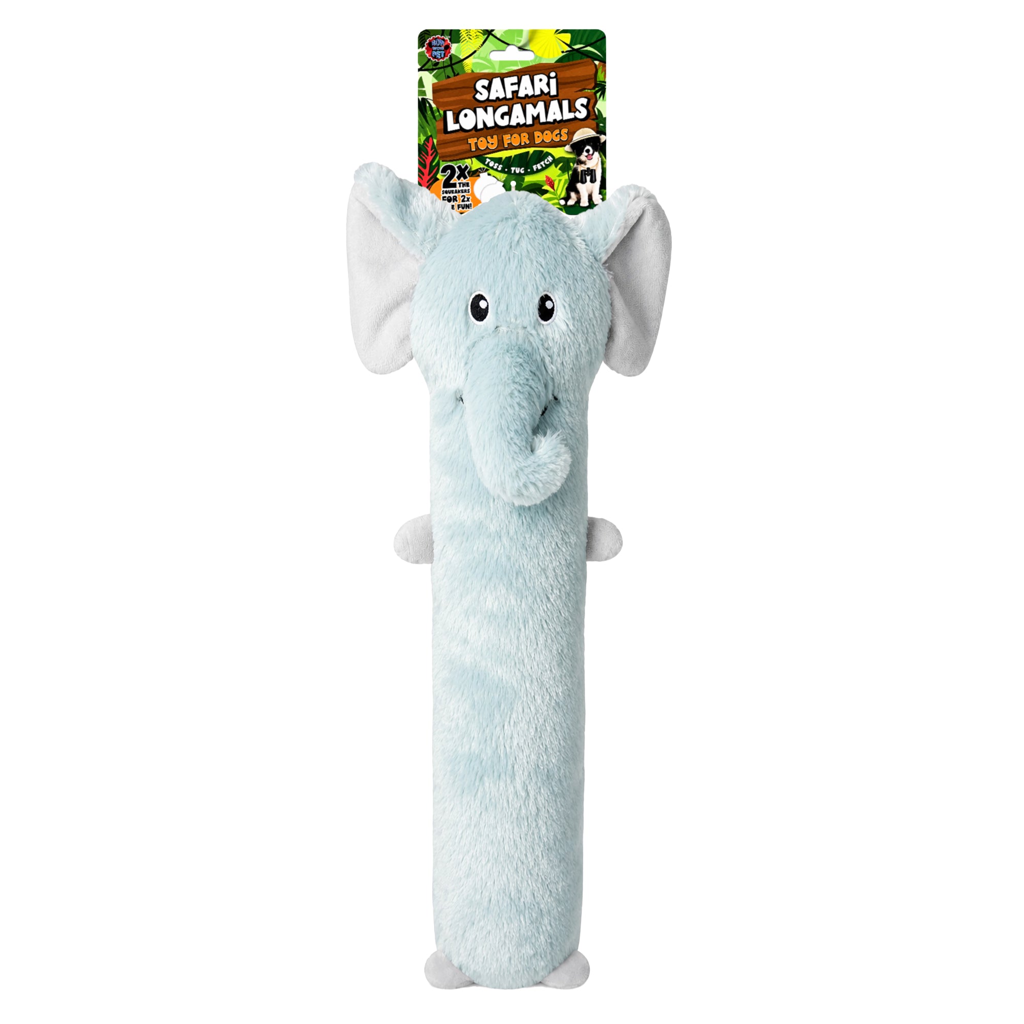 Bow Wow Long Body Elephant Plush Toy