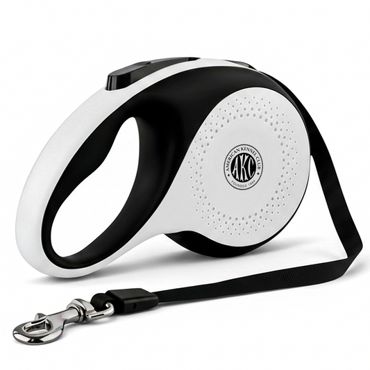 Akc Large Heavy Duty Retractable Leash 66 Lbs 16.4Ft White