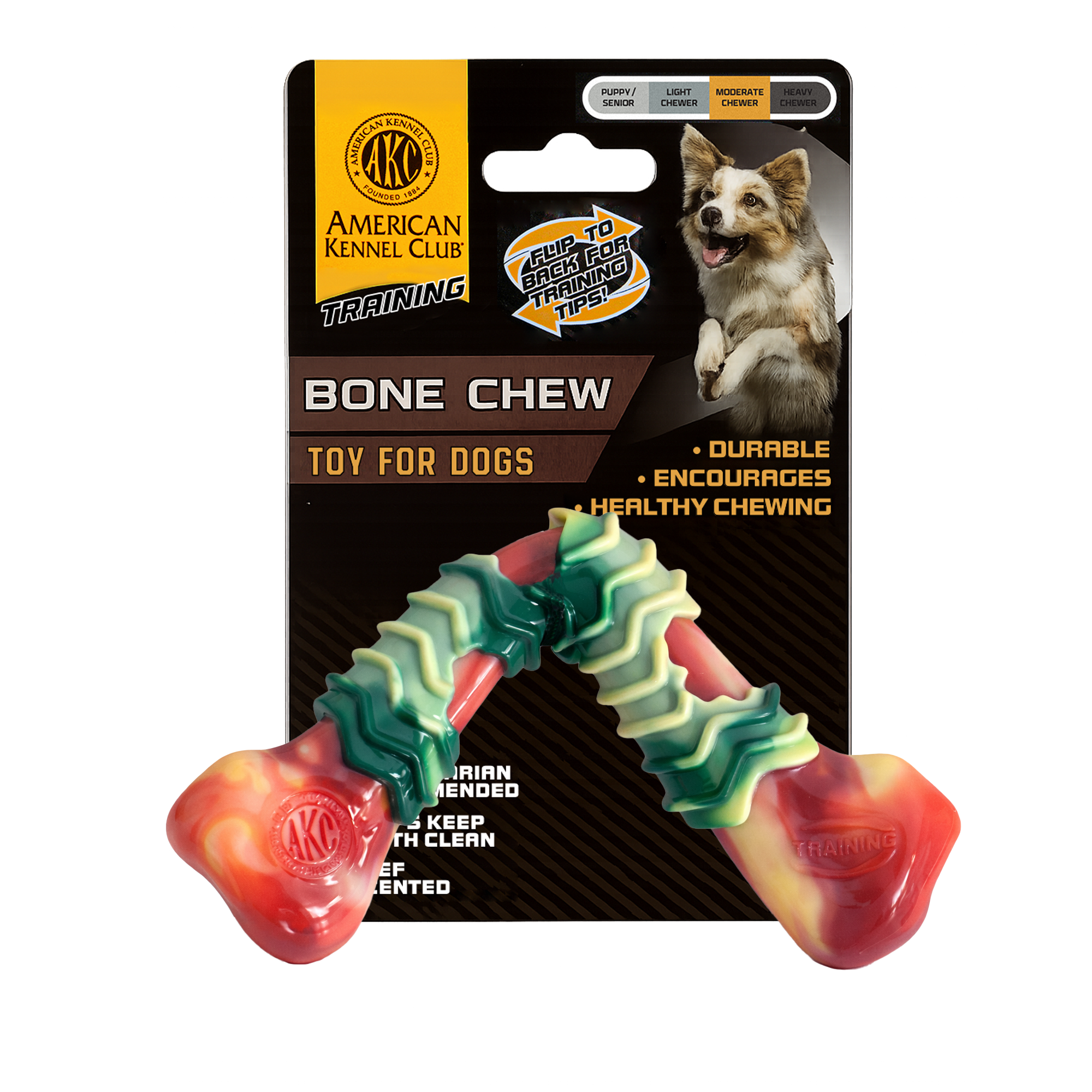 Akc Training V Shaped Meat Bone Chew Toy For Dogs