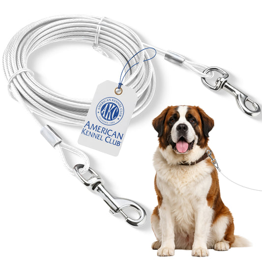 Akc Heavy Duty Tie Out Cable 6Mm X 20Ft Silver