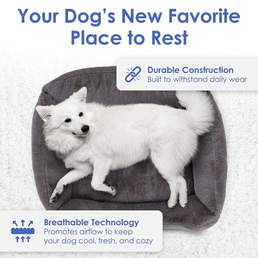 Akc Plush 30" Cuddle Pet Bed Rolled Package Gray