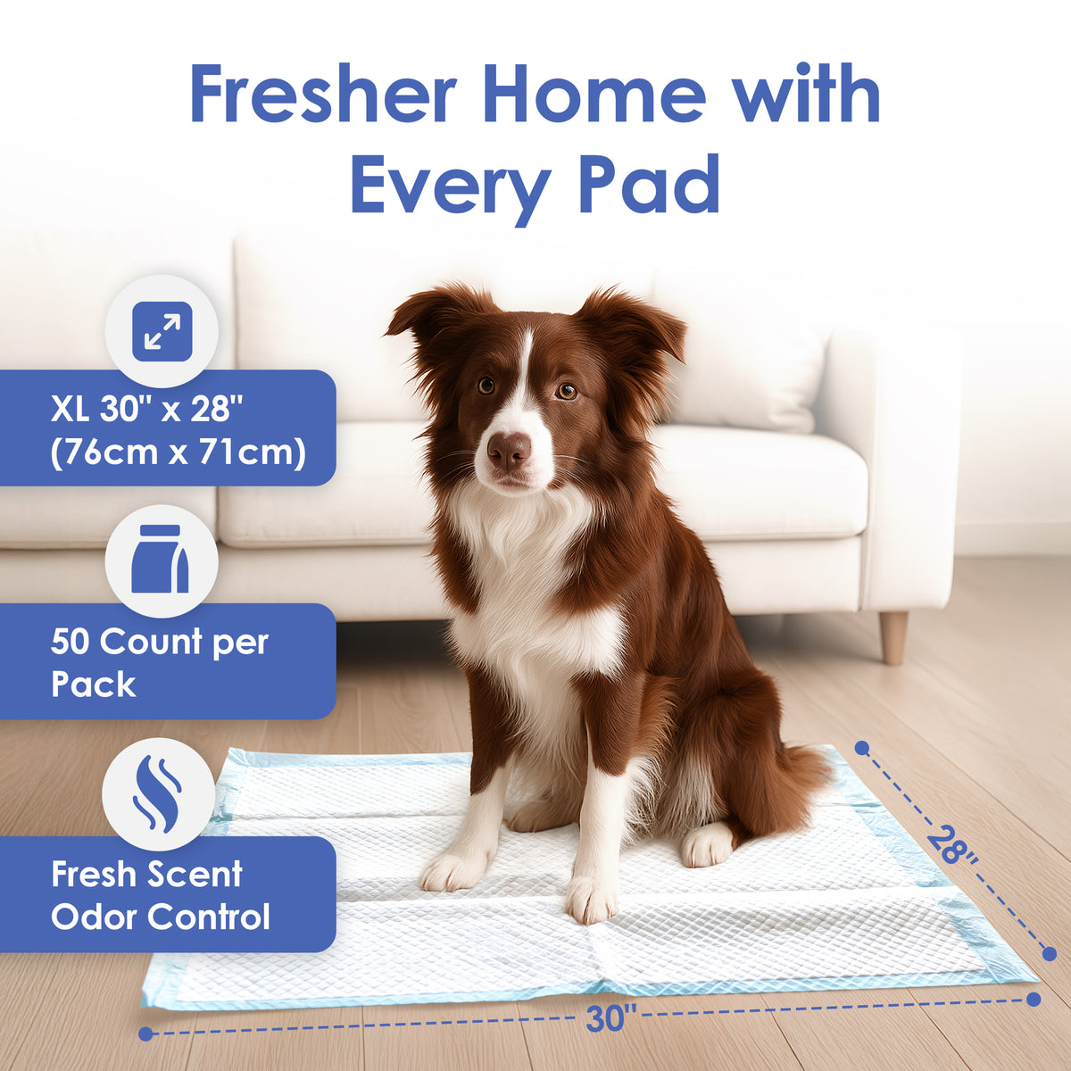 Akc Fresh Scent Xl 50Ct Training Pads 28" X 30"