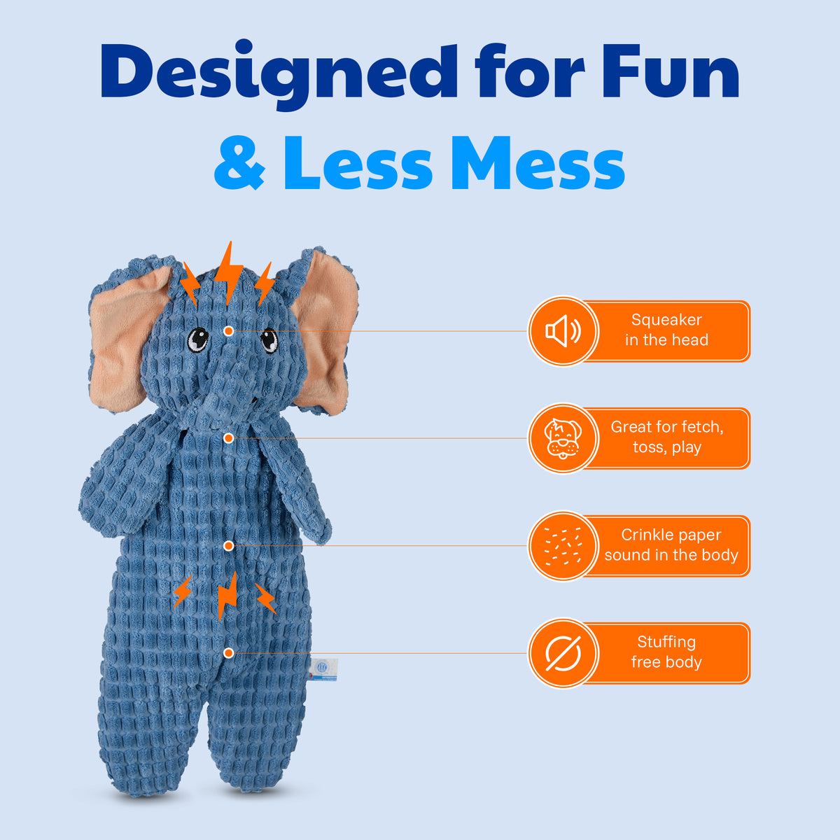 Akc Large Pixel Elephant Toy