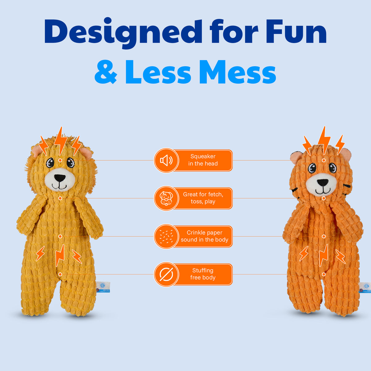 Akc 2 Pk Medium Pixel Tiger And Lion Animal Toy Set