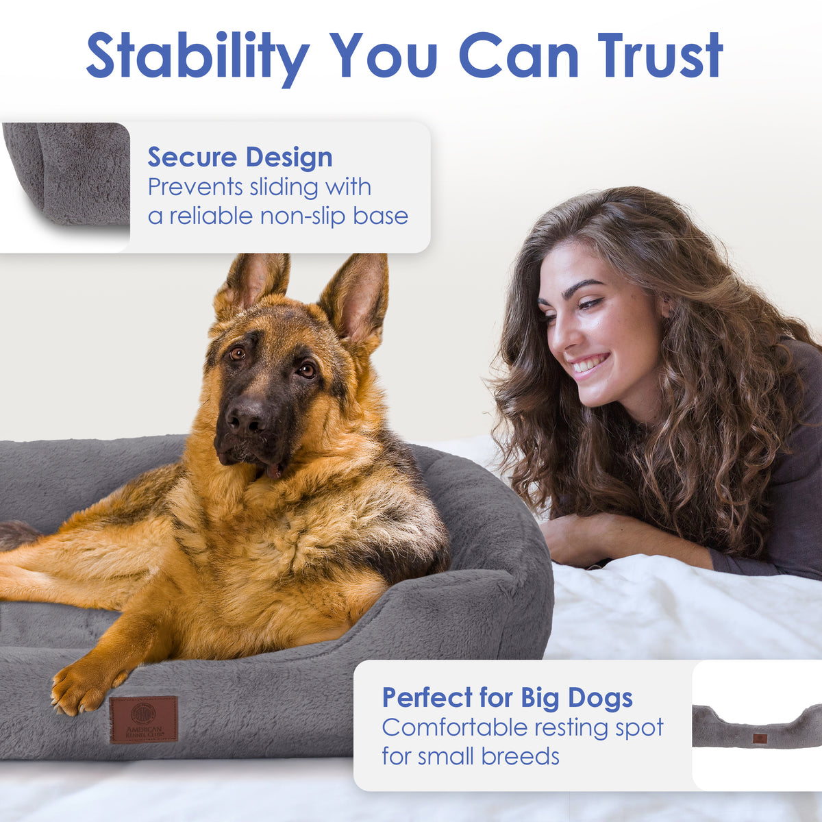 Akc Plush 30" Cuddle Pet Bed Rolled Package Gray