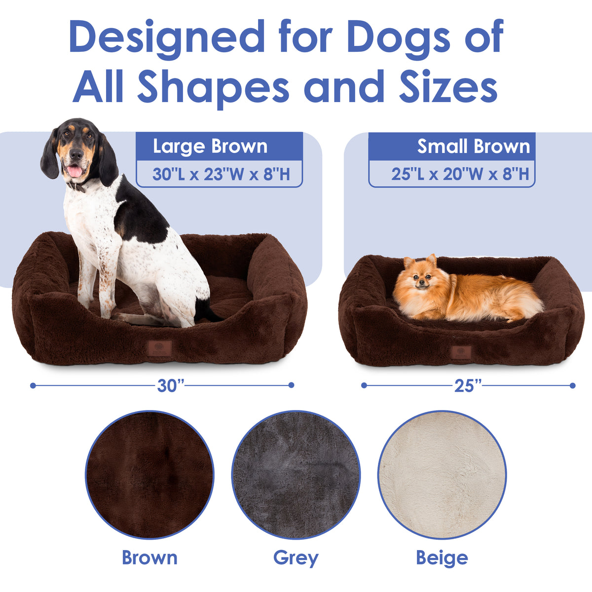 Akc Plush 30" Cuddler Pet Bed Rolled Package Brown
