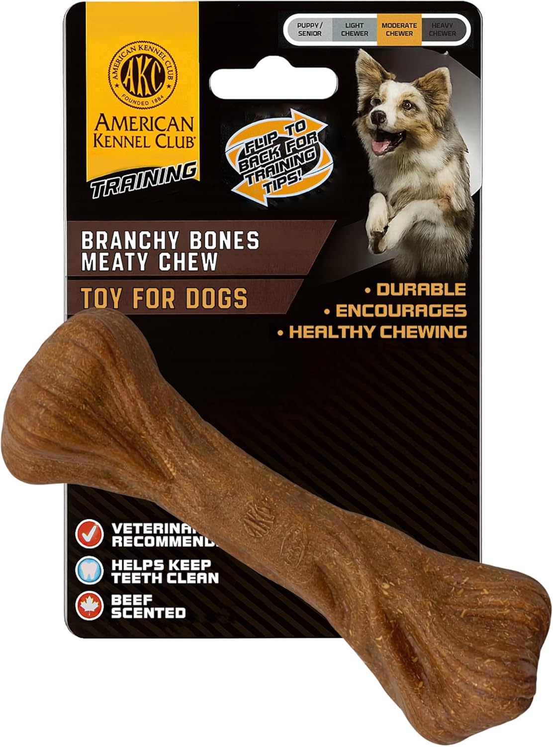 Akc Training Pp Large Bone Dog Toy Natural