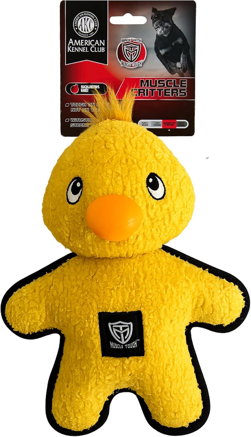 Akc Muscle Tough Duck Plush Dog Toy