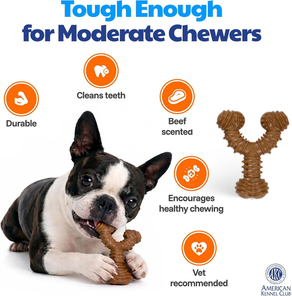 Akc Training 3 Pk Spiky Wishbone Pp Dog Toy