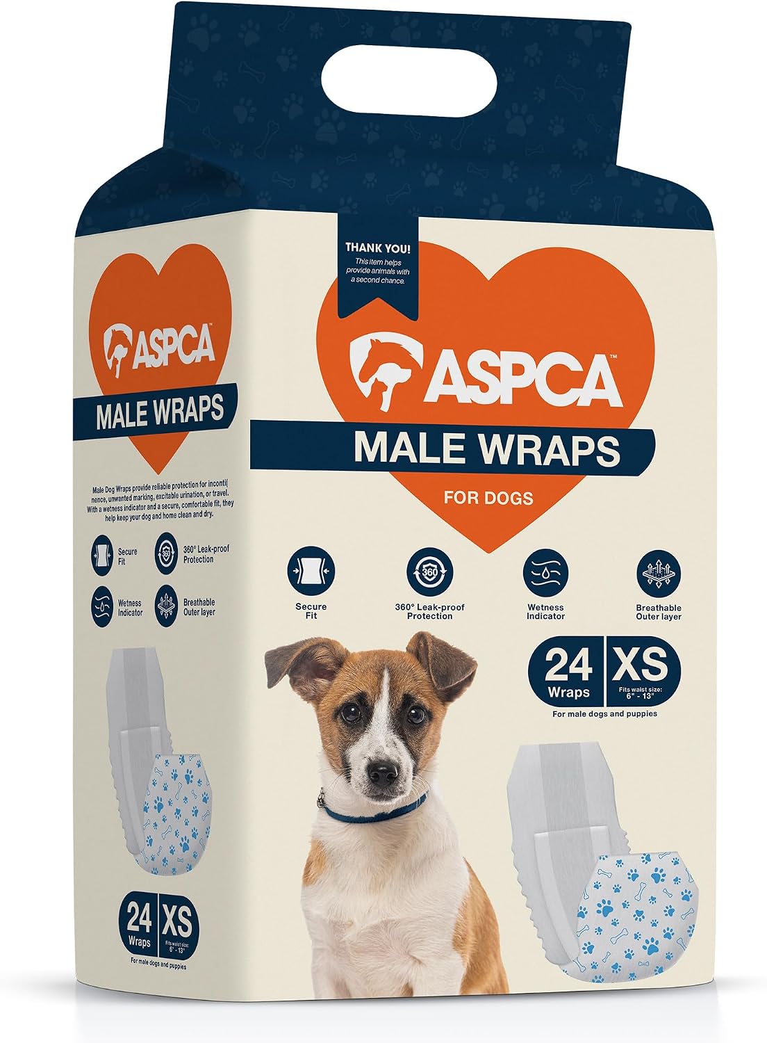 Aspca Size Xs Male Dog Diapers 24Ct Waist Sz 6"- 13"
