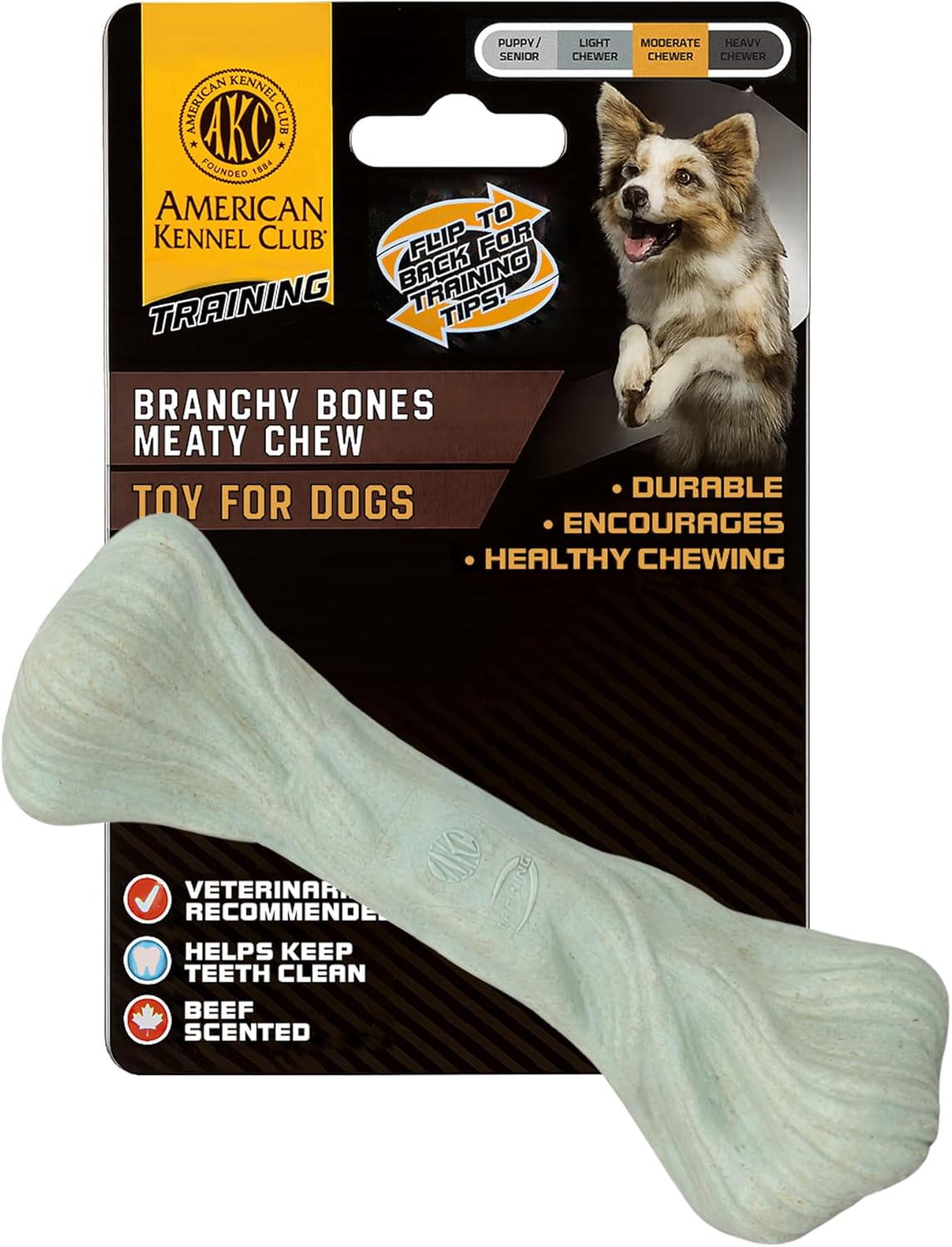 Akc Training Pp Large Bone Dog Toy Green