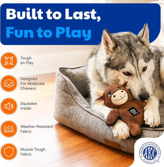Akc Muscle Tough Bull Plush Dog Toy