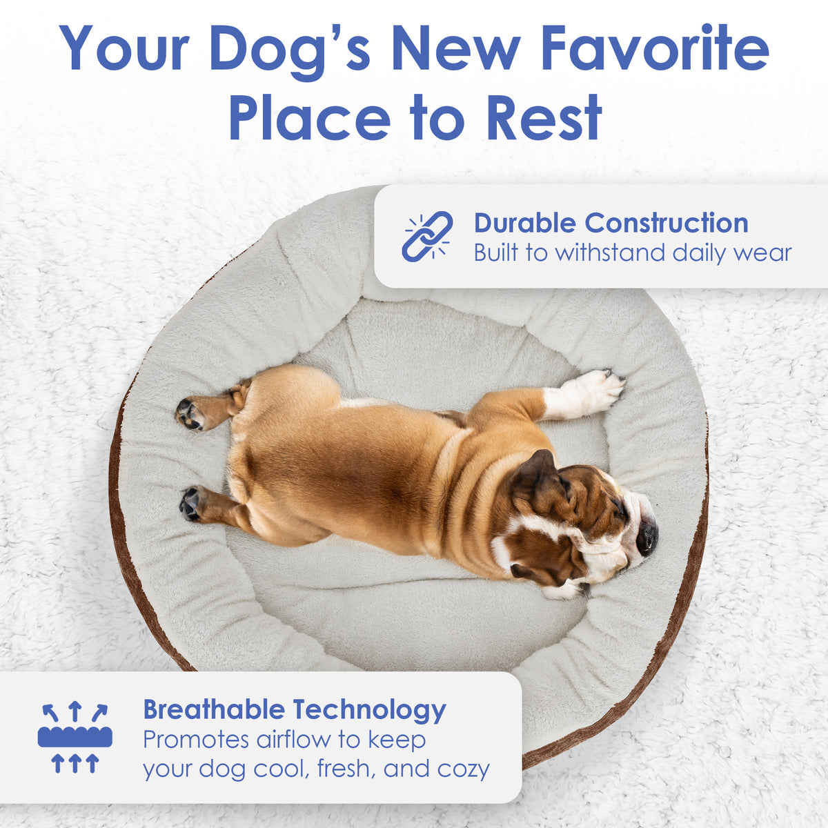 Akc Mason 31" Round Pet Bed Rolled Package Brown