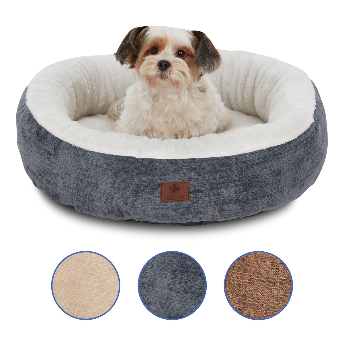 Akc Mason 25" Round Pet Bed Rolled Package Gray