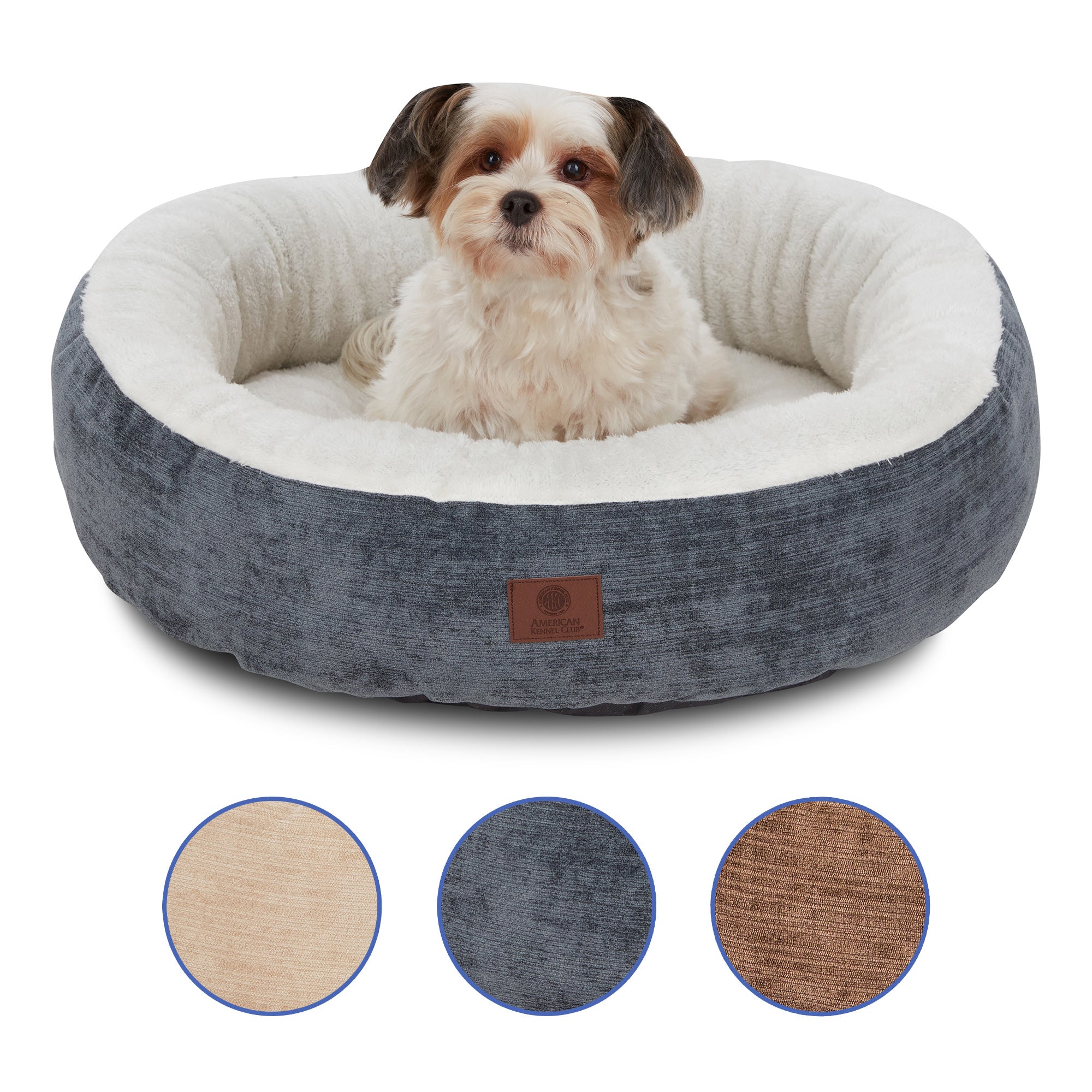 Akc Mason 25" Round Pet Bed Rolled Package Gray