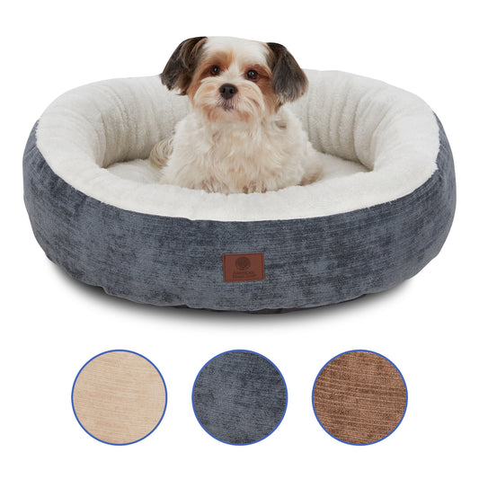 Akc Mason 23" Round Pet Bed Rolled Package Gray