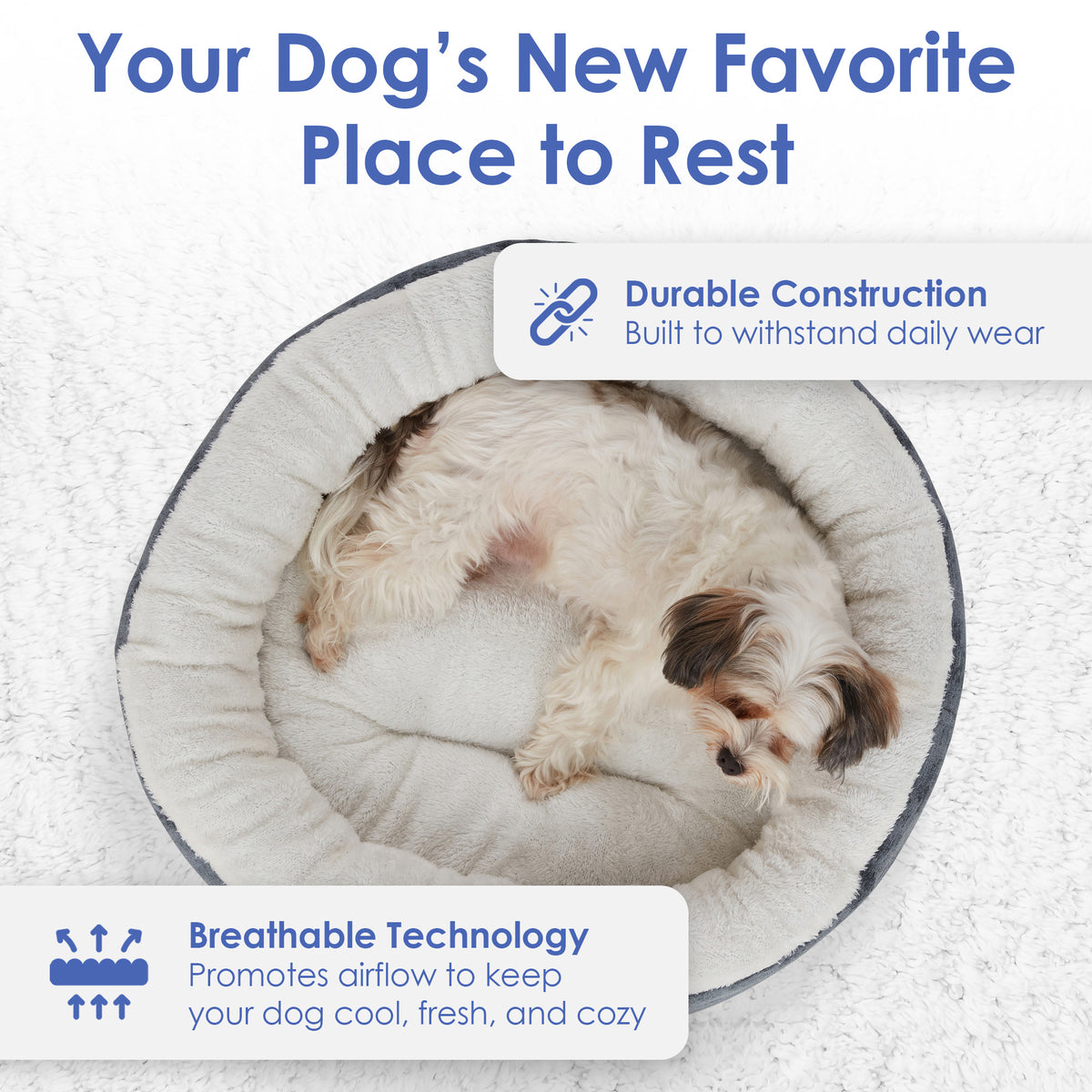 Akc Mason 23" Round Pet Bed Rolled Package Gray
