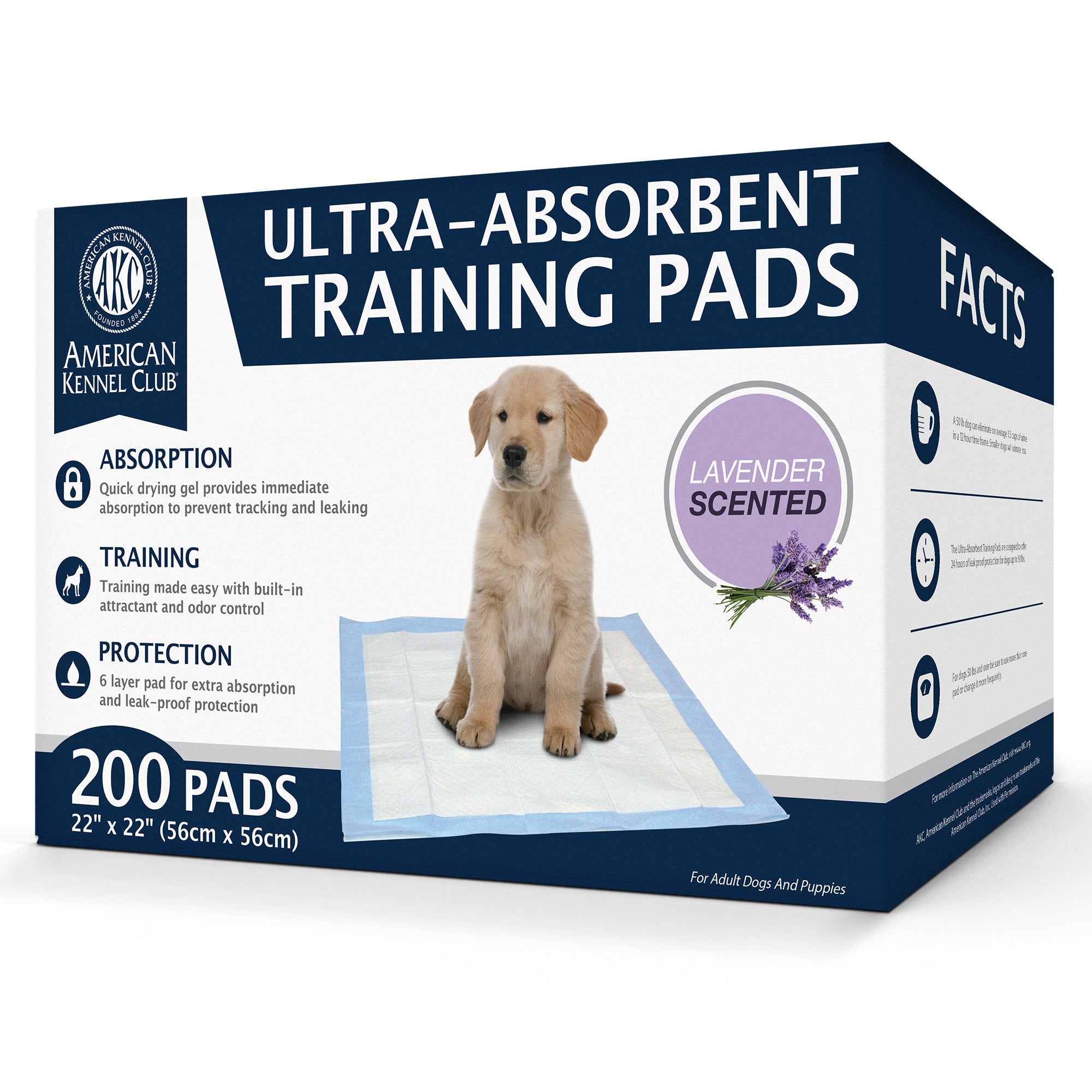 Akc 200 Count Lavender Scent Training Pad In A Box