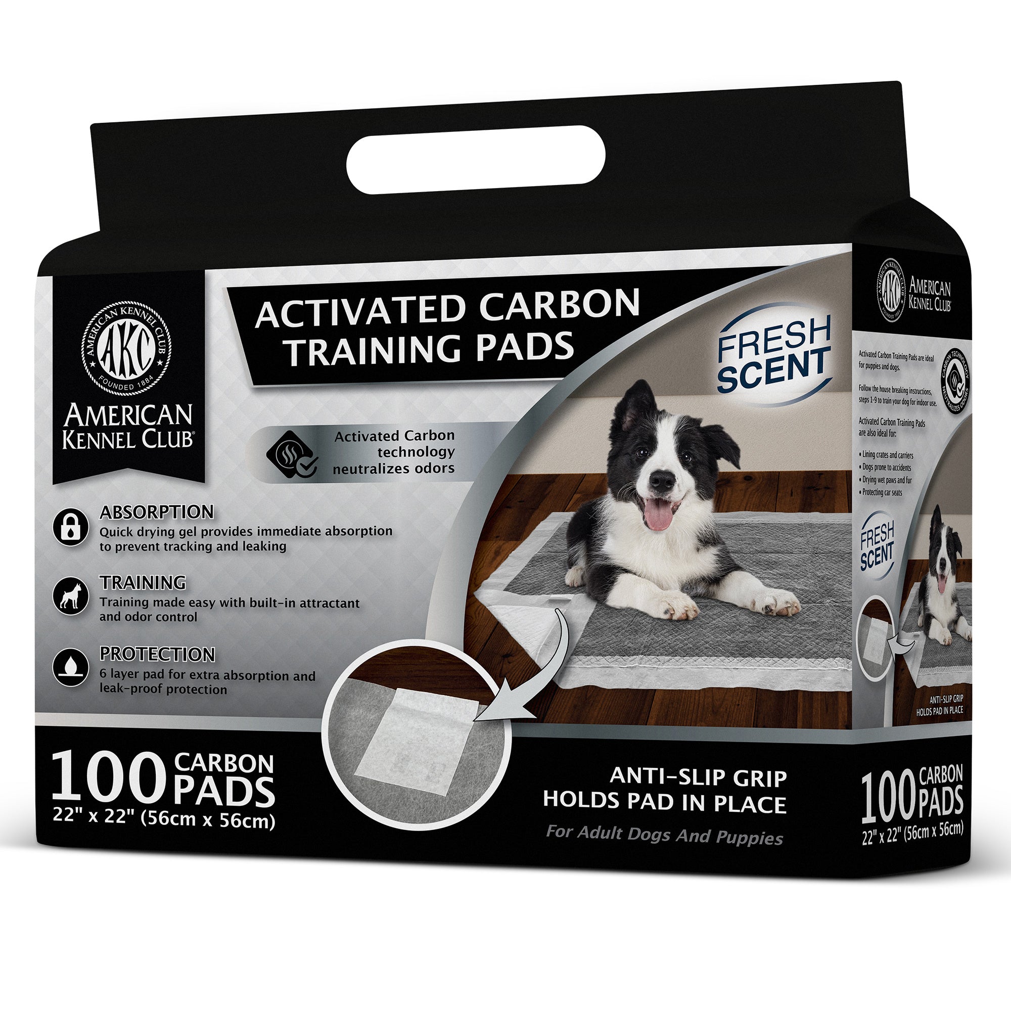 Akc 100 Ct Carbon Training Pads 22" X 22"