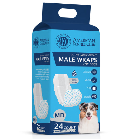Akc Size M Male Dog Diapers 24Ct Waist Sz 18"- 25"