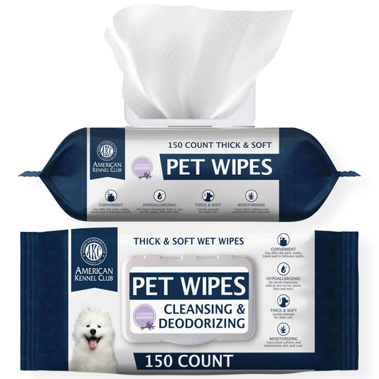 Akc Pet Wipes Lavender Scent 150Ct