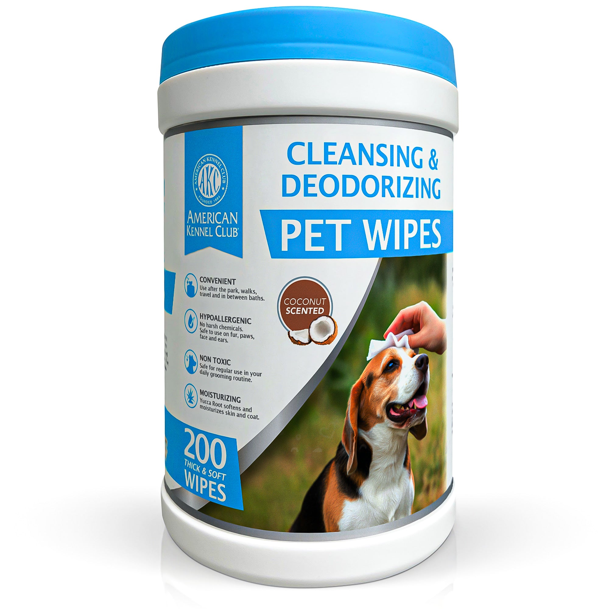 Akc Pet Wipes Coconut 200 Count Canister