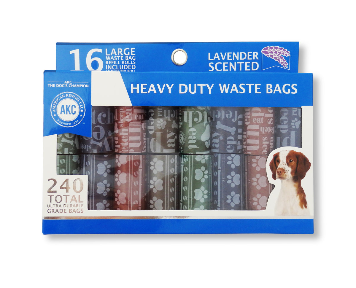 Akc 16Ct (240 Bags) Waste Bag Refill Pack- Paw Print
