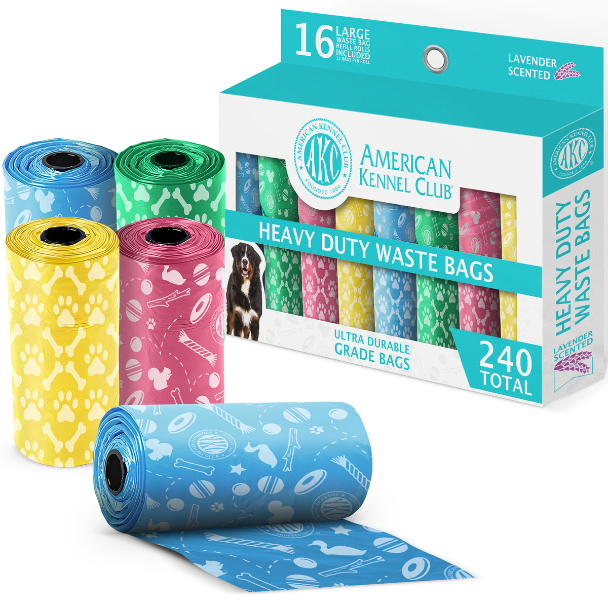 Akc 16Ct (240 Bags) Waste Bag Refill Pack - Toy Print