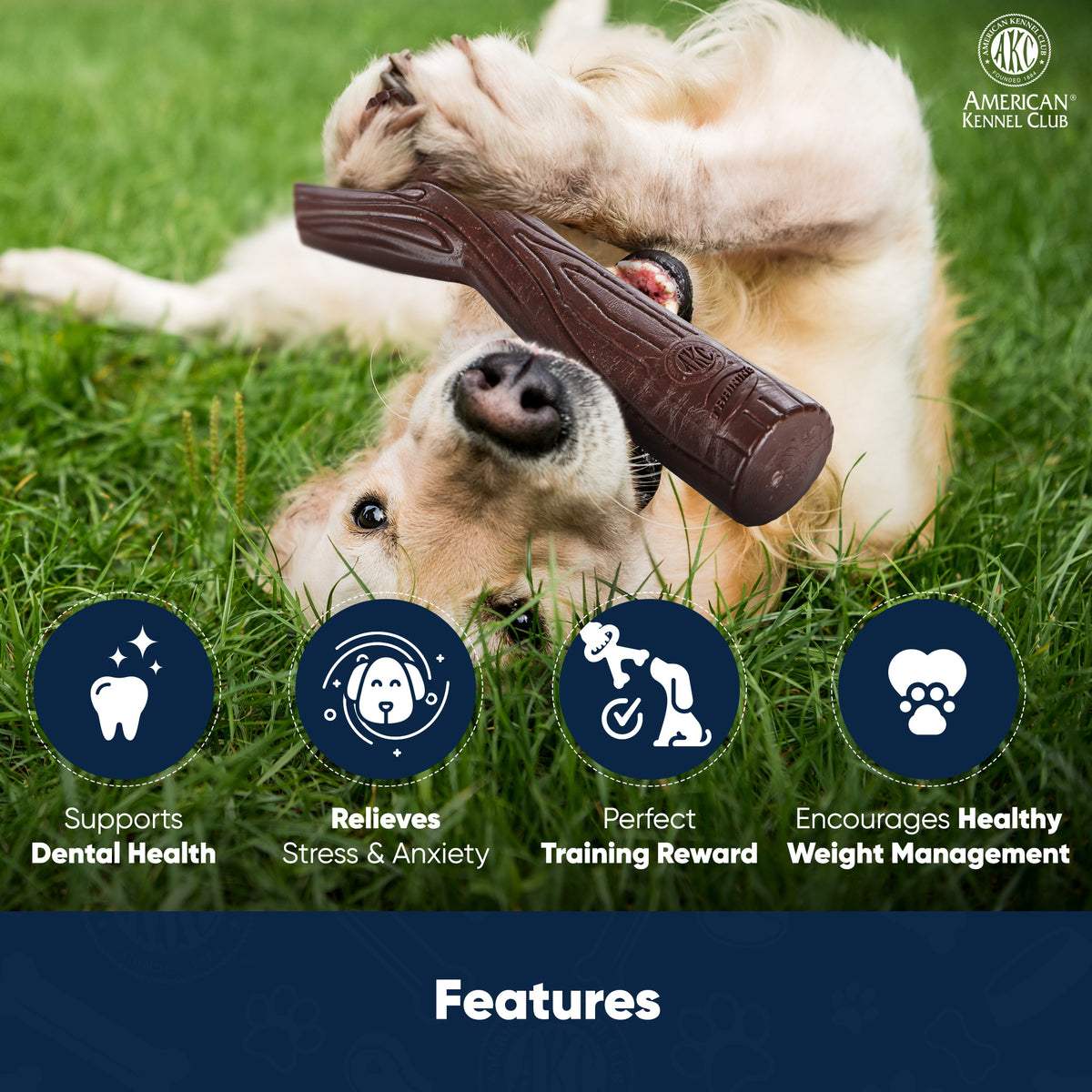 Akc Training Pp With Wood Chip Stick Shaped Dog Toy