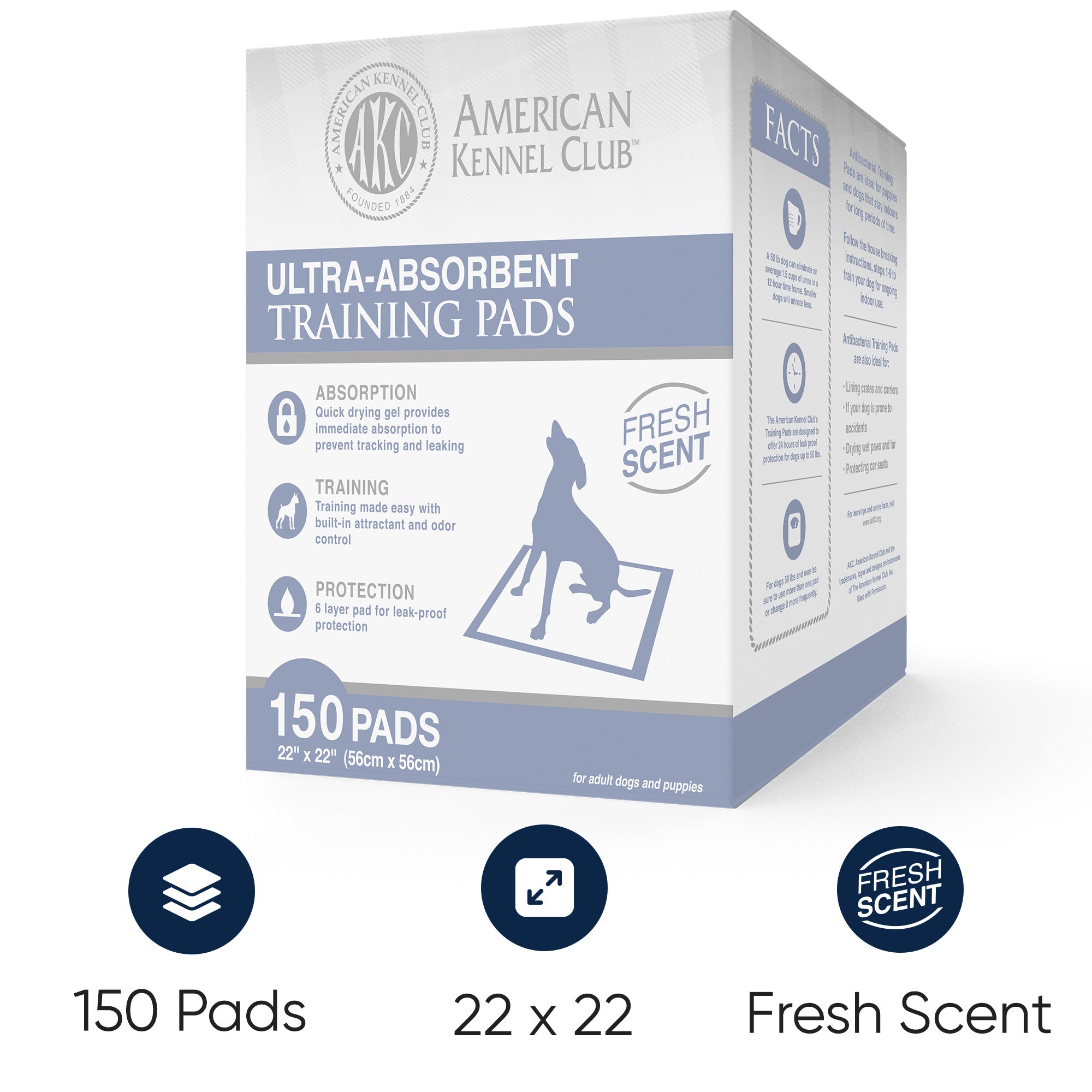 Akc 150 Count Fresh Scent Training Pads In A Box