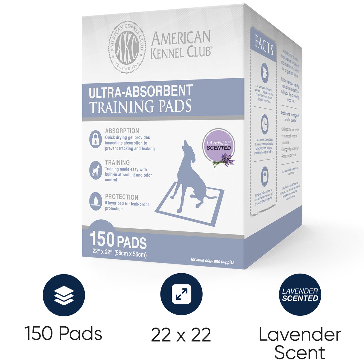 Akc 150Pk Puppy Pad Lavender Scent White Box