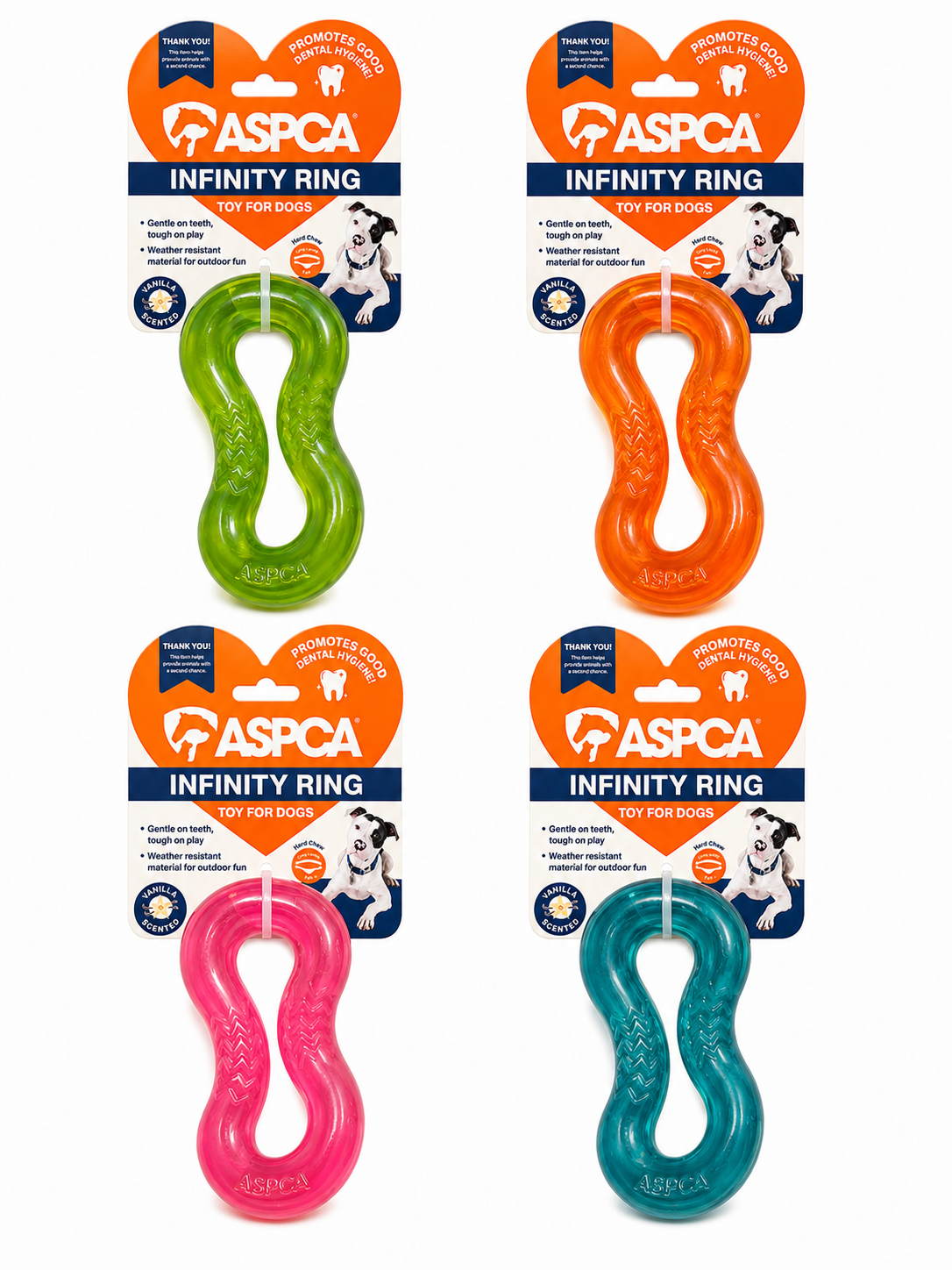 Aspca Tpr Translucent Twist Double Ring Shaped Dog Toy