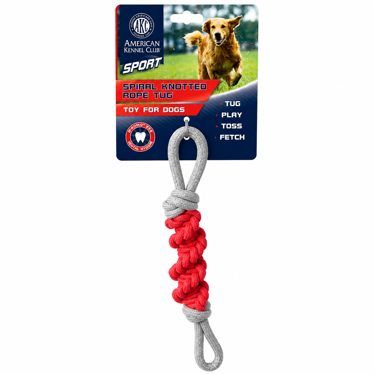 Akc Sport Lots O' Knots Double Tug Rope Dog Toy