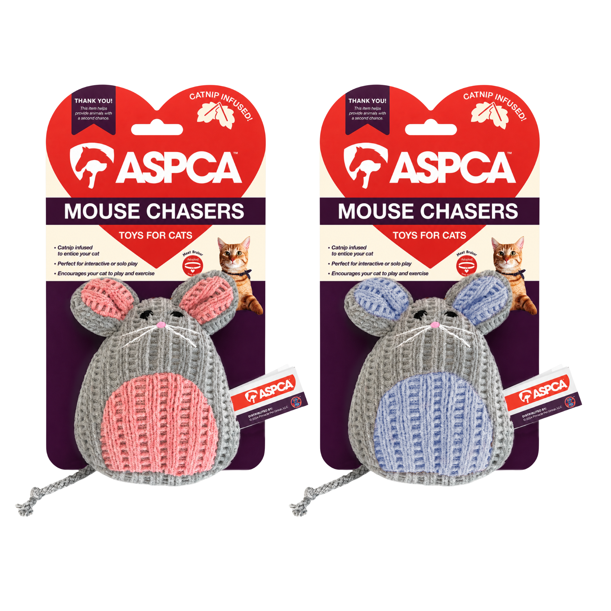 Aspca Textured Mouse With Cat Nip Inside Cat Toy 3 Color Assortment
