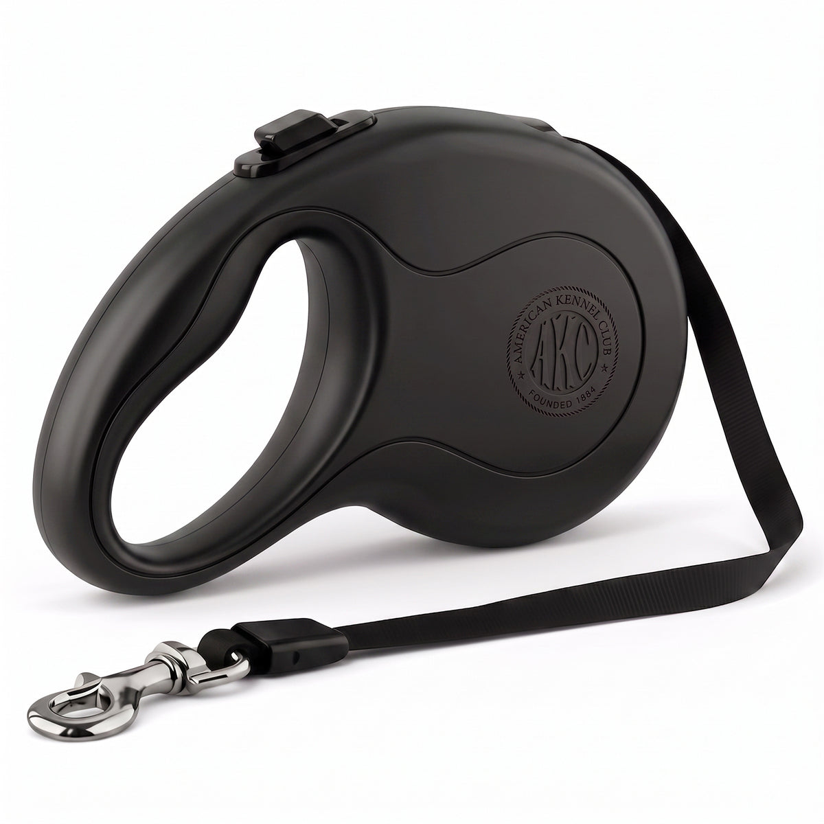 Akc Retractable Leash Small 3M/9.8Ft Black