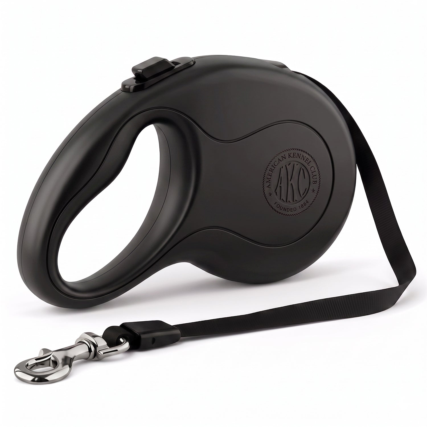 Akc Retractable Leash Small 3M/9.8Ft Black