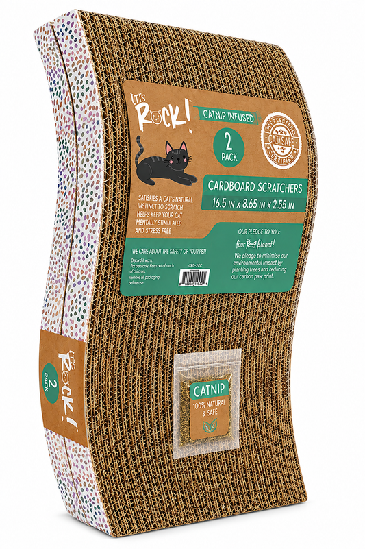 Cats Rock 2 Pk Wave Scratcher Colorful Leopard