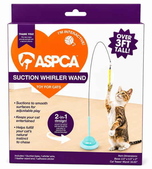 Aspca Suction Base Feather And Tail Swapper Cat Toy Blue