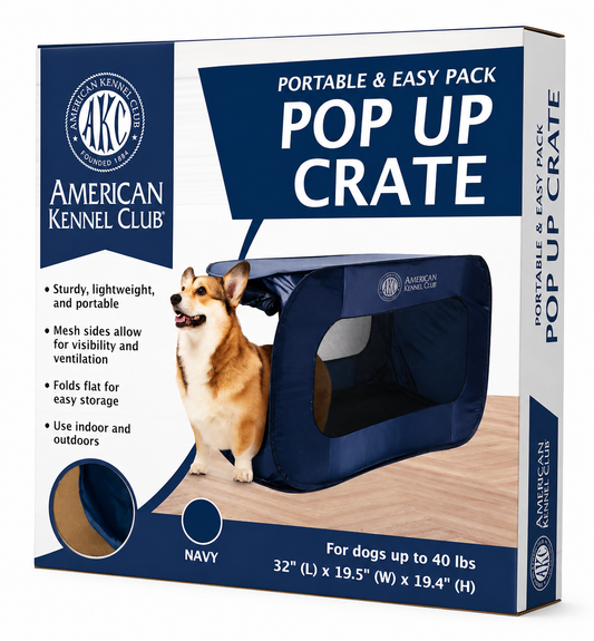 Akc Pop Up Mesh Travel Kennel Medium 32" Blue